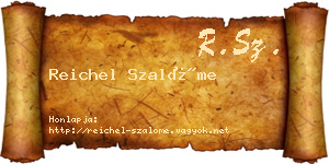 Reichel Szalóme névjegykártya